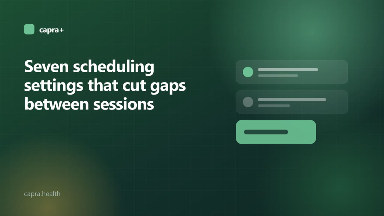 Illustrated cover: a day schedule with back-to-back slots on a dark green background with the title Make me look busy and six other scheduling settings